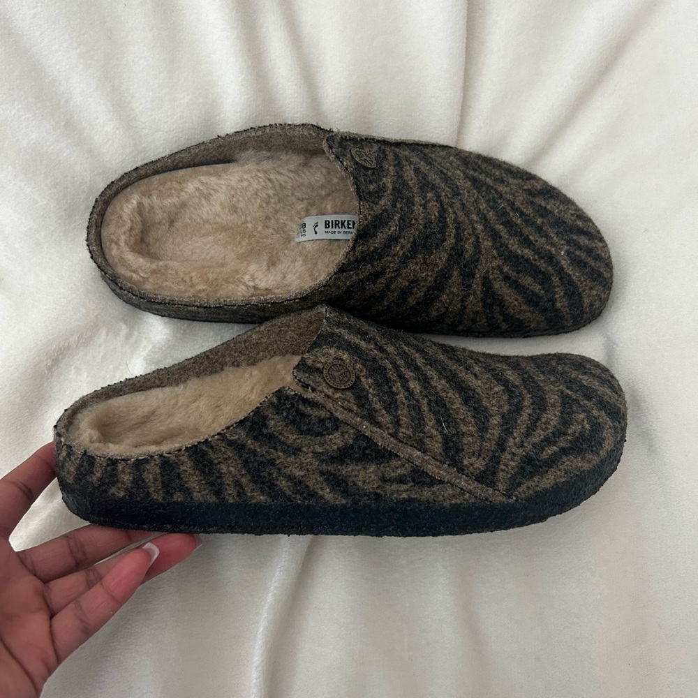 Birkenstock Animal Pattern Wool Clogs